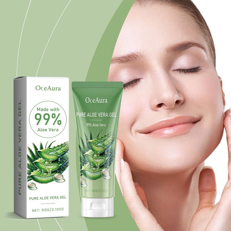 99% Organic Aloe Vera Gel- Natural Hydrating Pure Aloe Vera for Soothing Skincare After Sun Care