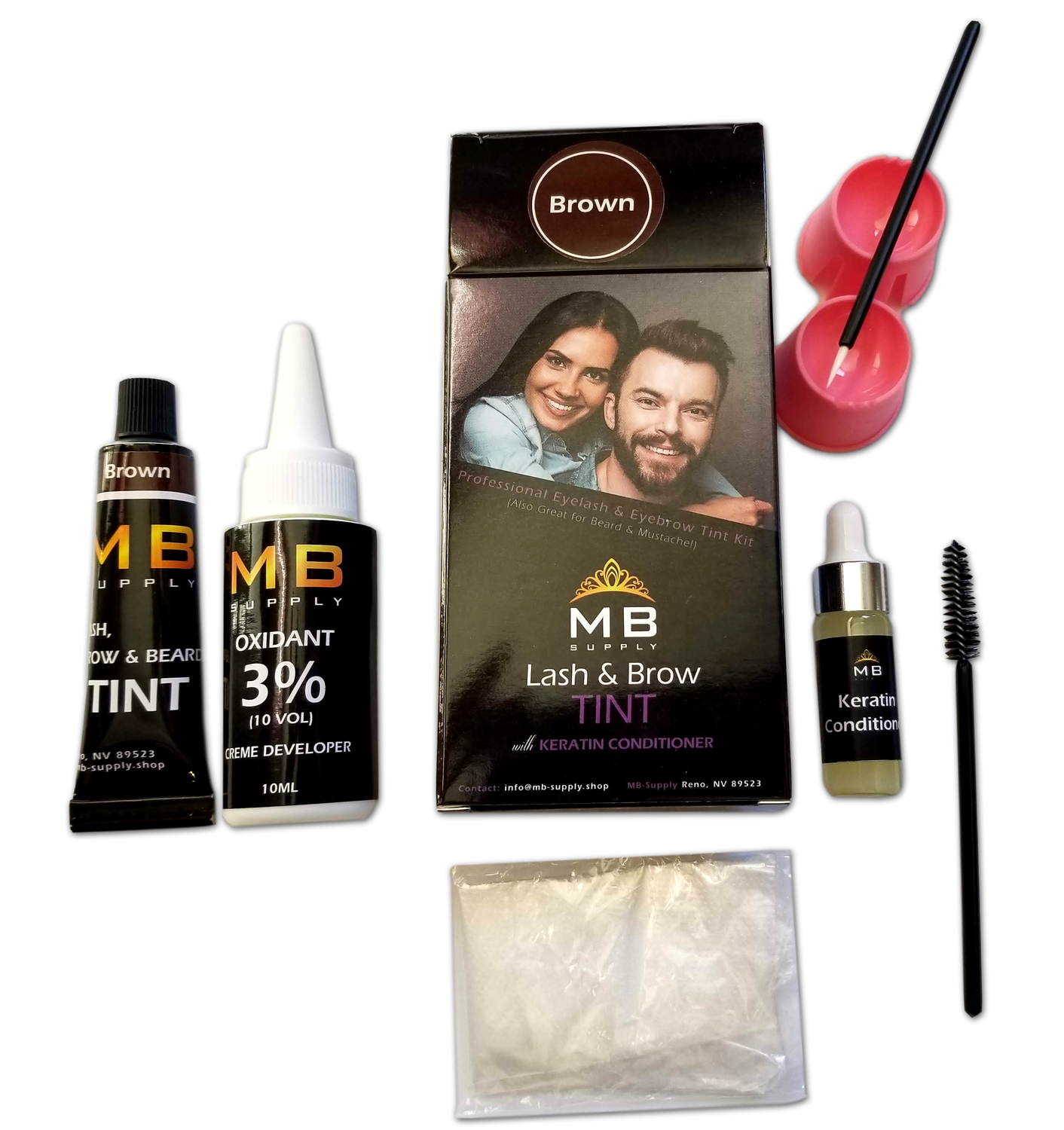 Eyelash Eyebrow Tint Dye Color Kit with Keratin Serum Professional Quality USA