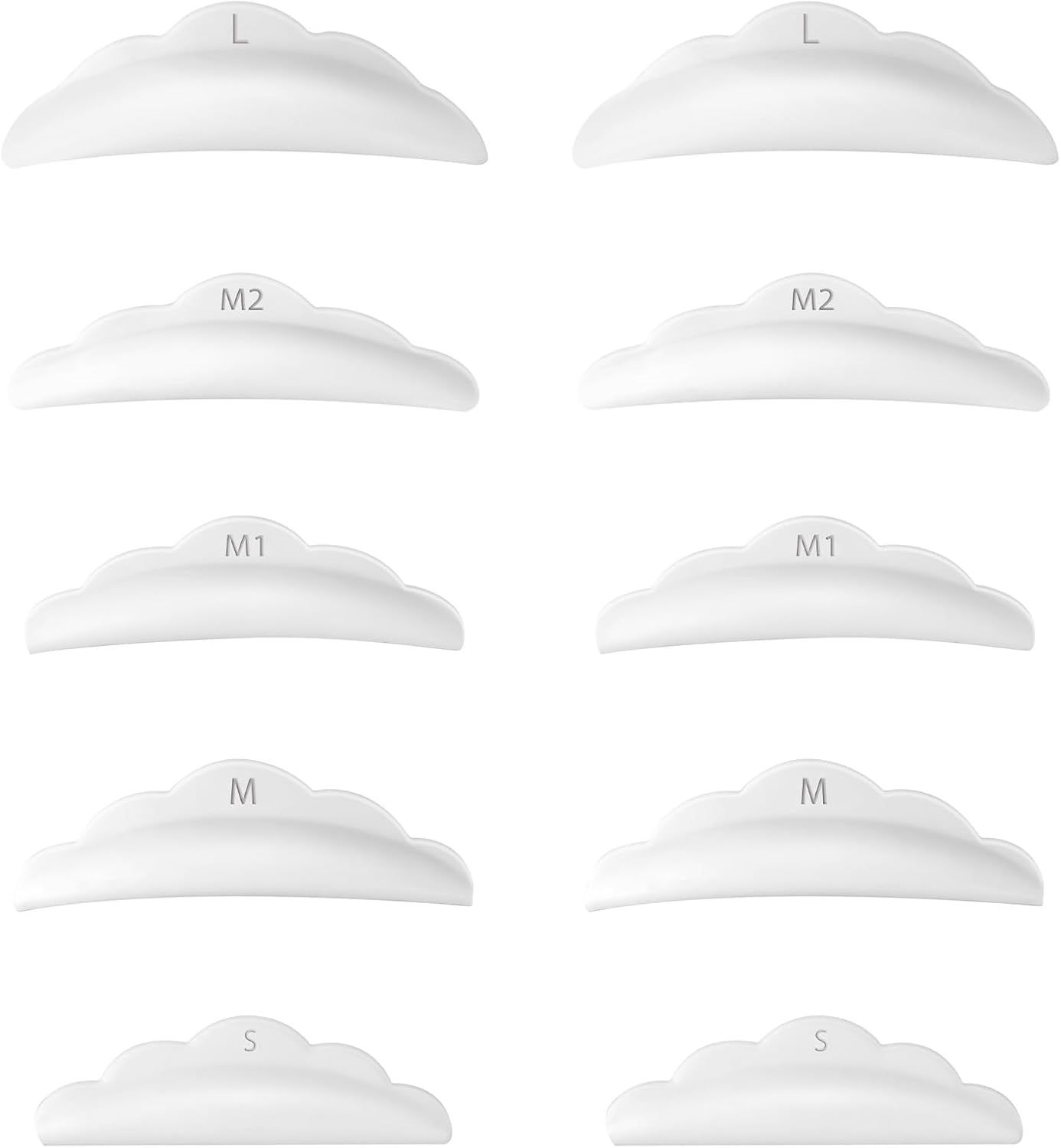 Lash Lift Pads Rods, 20 Pieces Reusable Silicone Eyelash Lift Shields Reusable Eyelashes Perming Curler Rods Eyelash Separator Tools for Eyelashes Curling Extension 5 Sizes