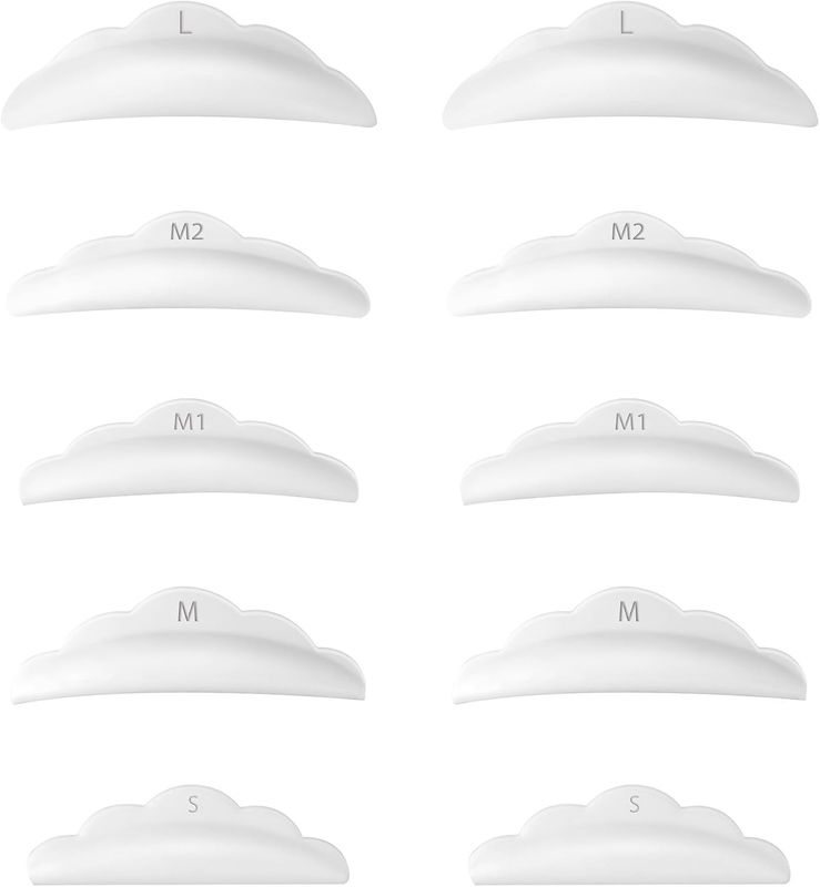 Lash Lift Pads Rods, 20 Pieces Reusable Silicone Eyelash Lift Shields Reusable Eyelashes Perming Curler Rods Eyelash Separator Tools for Eyelashes Curling Extension 5 Sizes