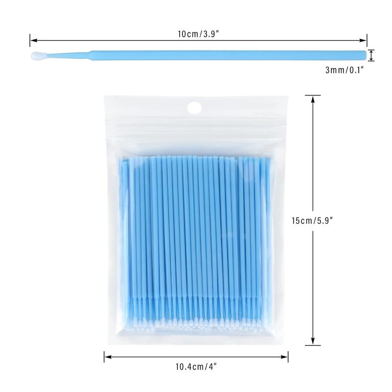 200PCS Cotton Swabs, Disposable Micro Applicators Brush for Makeup and Personal Care Cosmetic Brush, Micro Swabs for Eyelash Extensions, Nails, Eyeliner (Head Diameter: 2.5mm/0.098'')