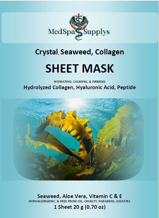 5 Pack Seaweed Hydrogel Collagen Face Mask with Hyaluronic Acid, Vitamin C, Peptide, Aloe, Instant Cooling, Calming redness and irritated skin.  Anti-Aging Masks