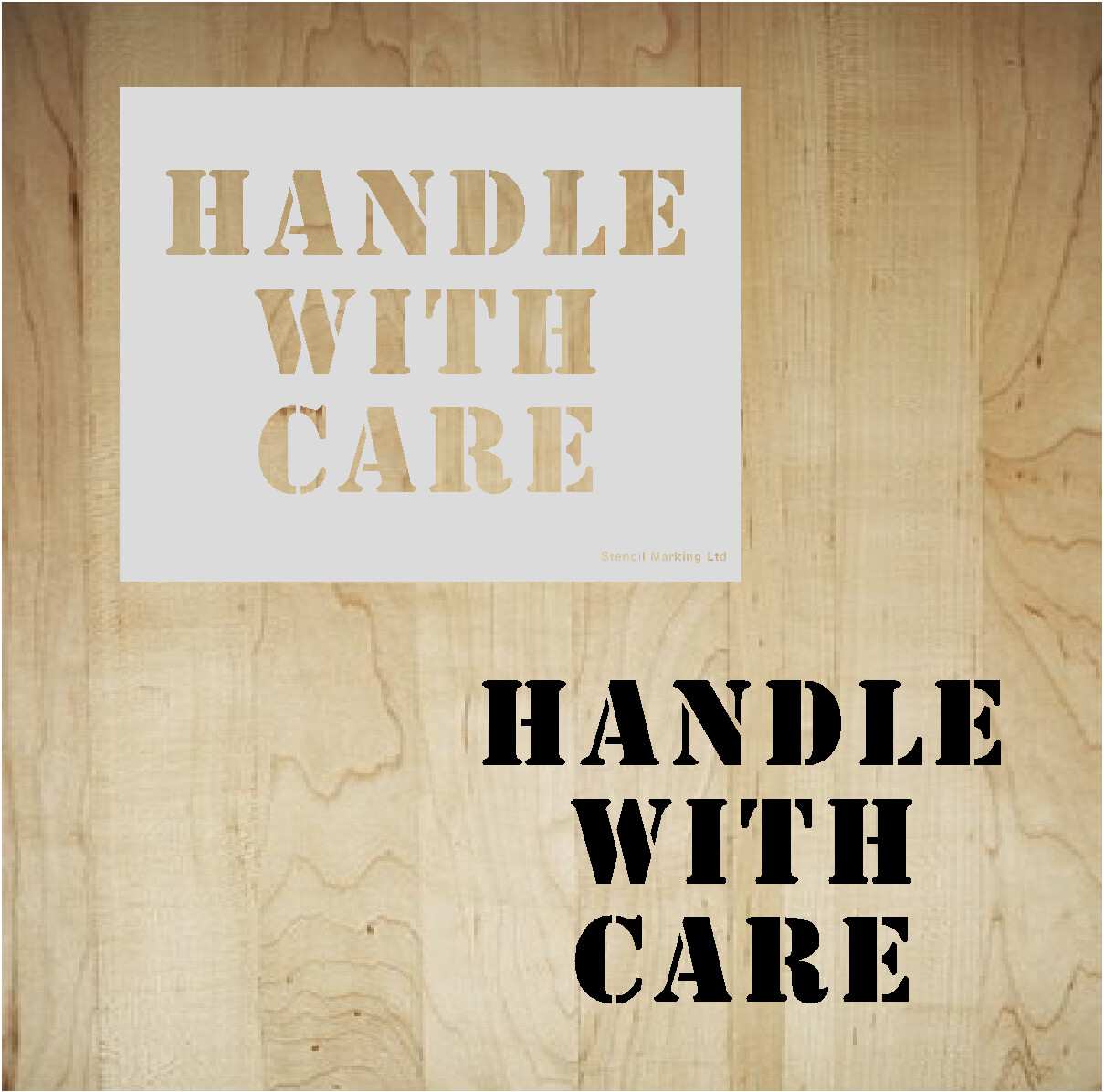 HANDLE WITH CARE Stencil