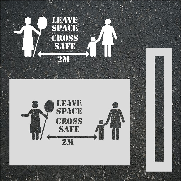 2 PC SOCIAL DISTANCE STENCIL 2