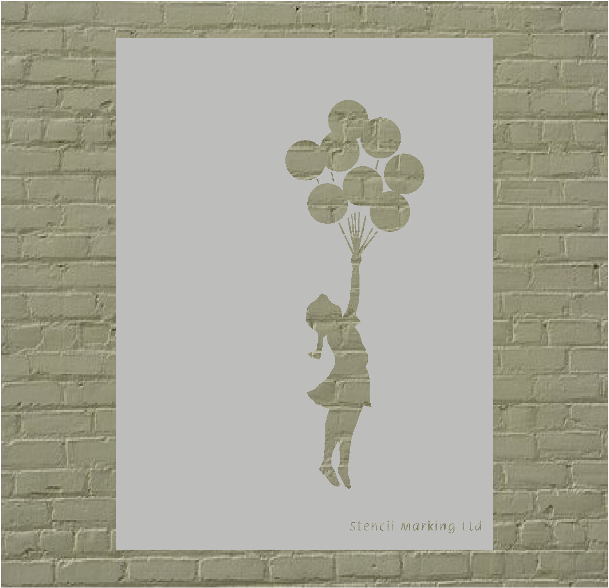 Banksy Girl With Flying Balloons  Stencil