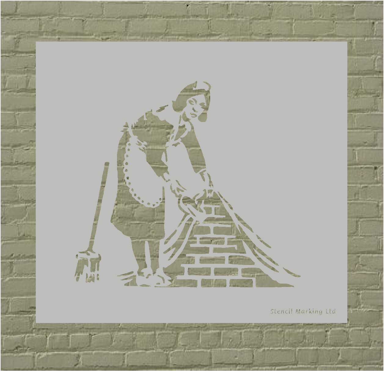 Banksy Maid sweeping  Stencil