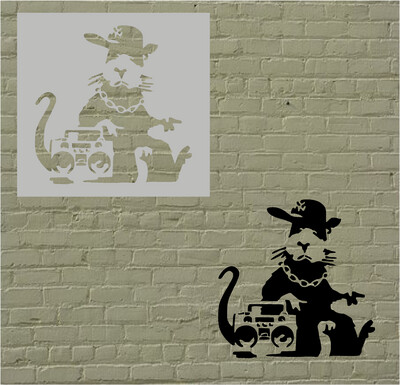 Banksy Hip Hop Rat Stencil