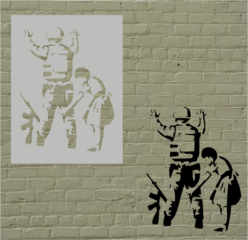Banksy Girl Soldier  Stencil