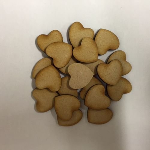 WOODEN HEART SHAPES 24 PCS MDF