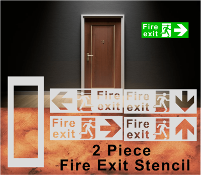 2 Piece Fire Exit Stencil
