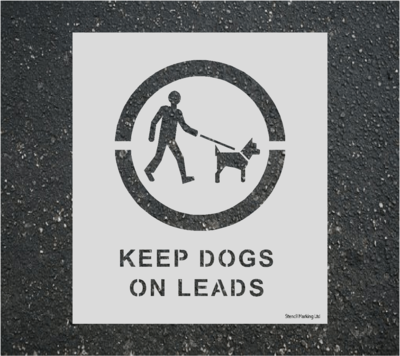 KEEP DOGS ON LEADS Stencil