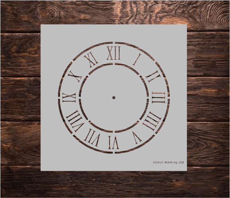 Roman Clock face  Stencil