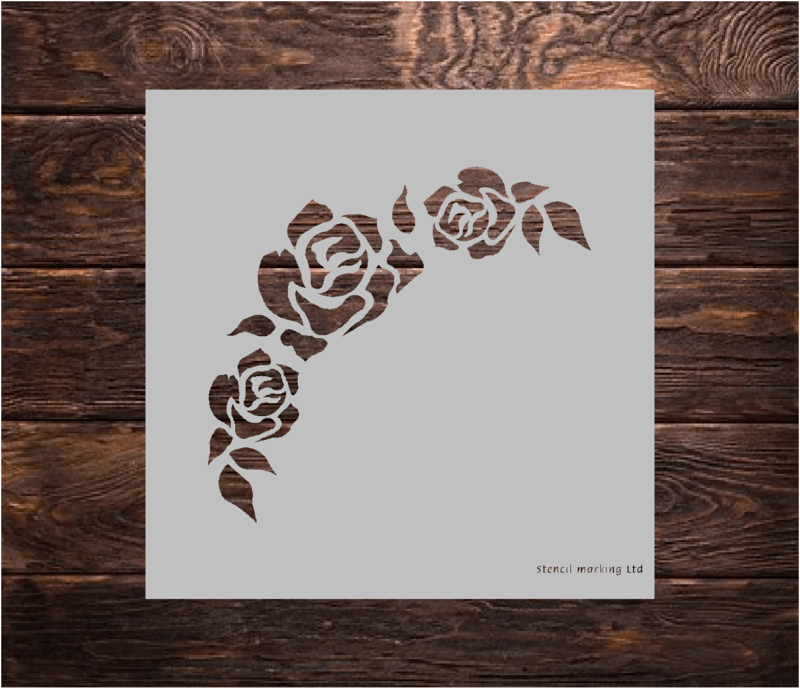Corner Rose   Stencil