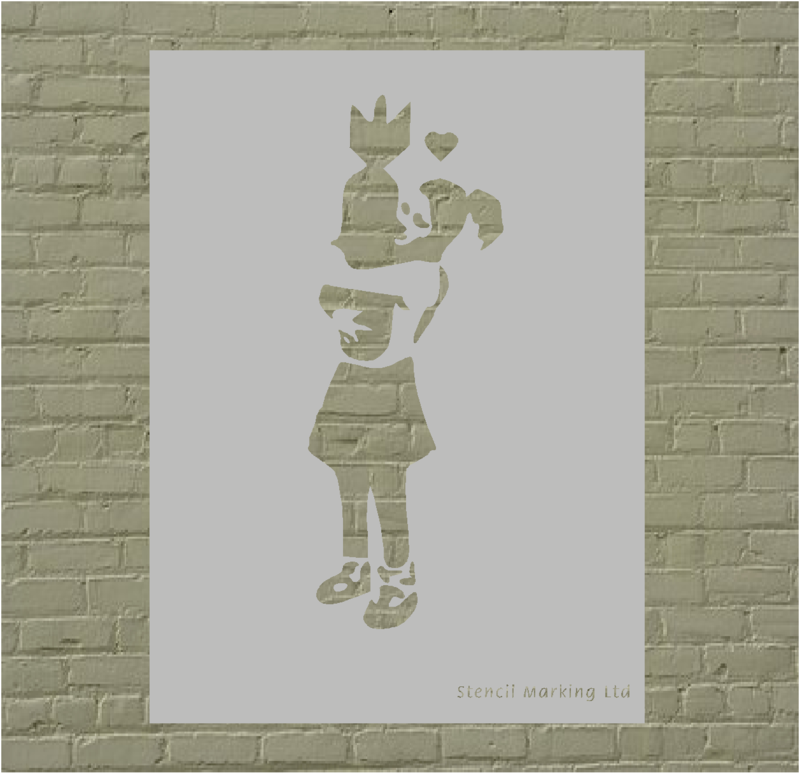 Banksy Girl With  Bomb Stencil
