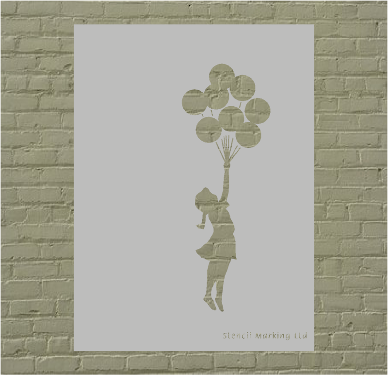 Banksy Girl With Flying Balloons  Stencil