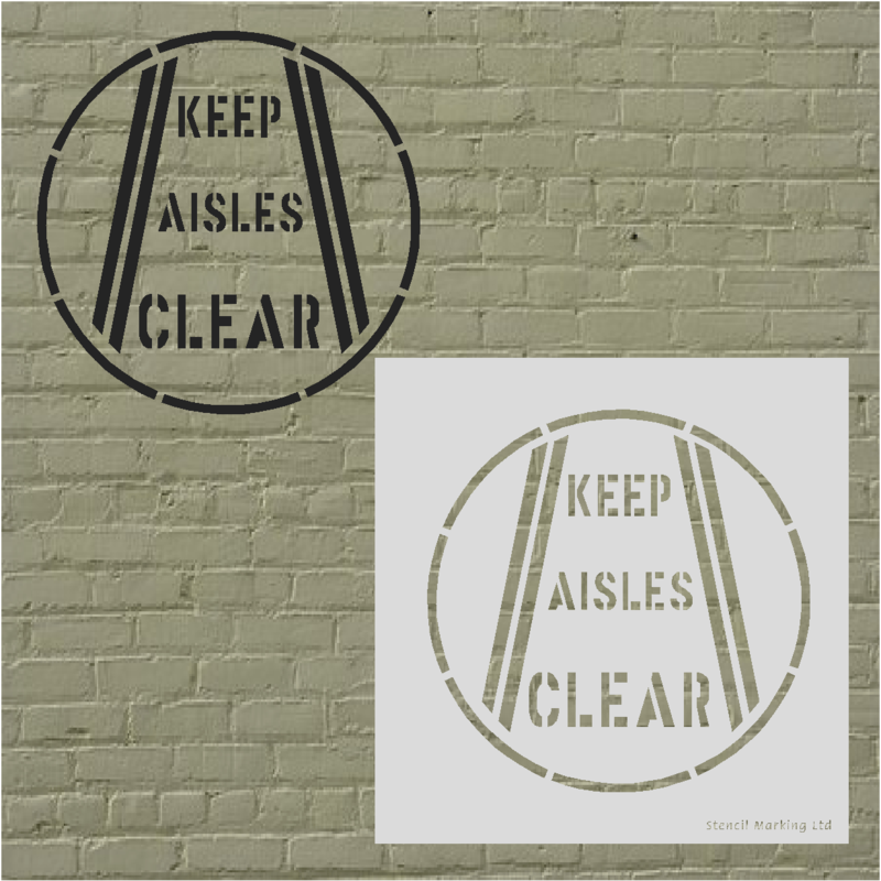 KEEP AISLES CLEAR  STENCIL