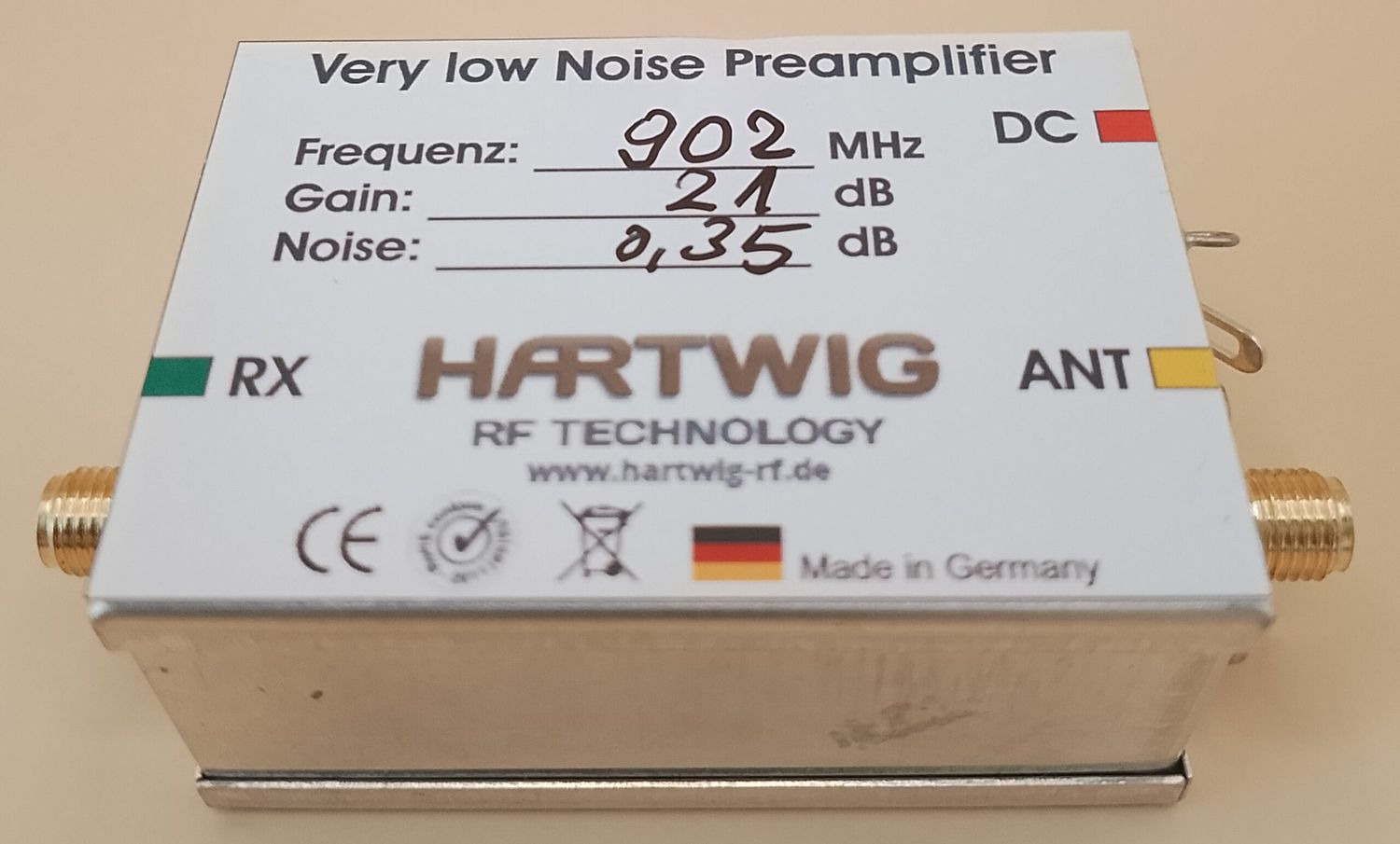 Preamplifier, LNA 902 - 920 MHz, 33 cm - Band