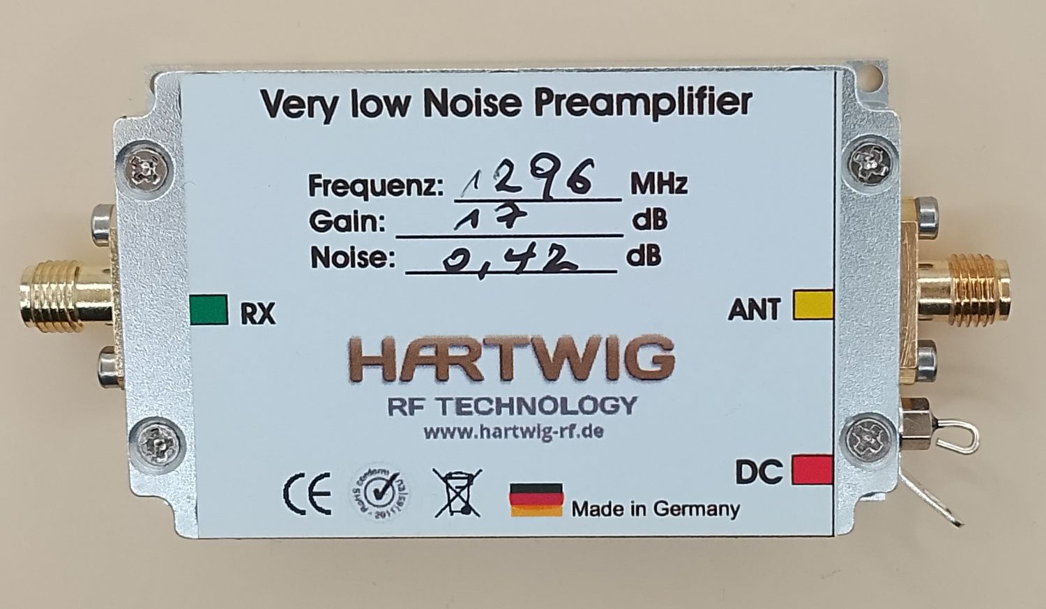 Preamplifier 1296 MHz,LNA,EME,DX