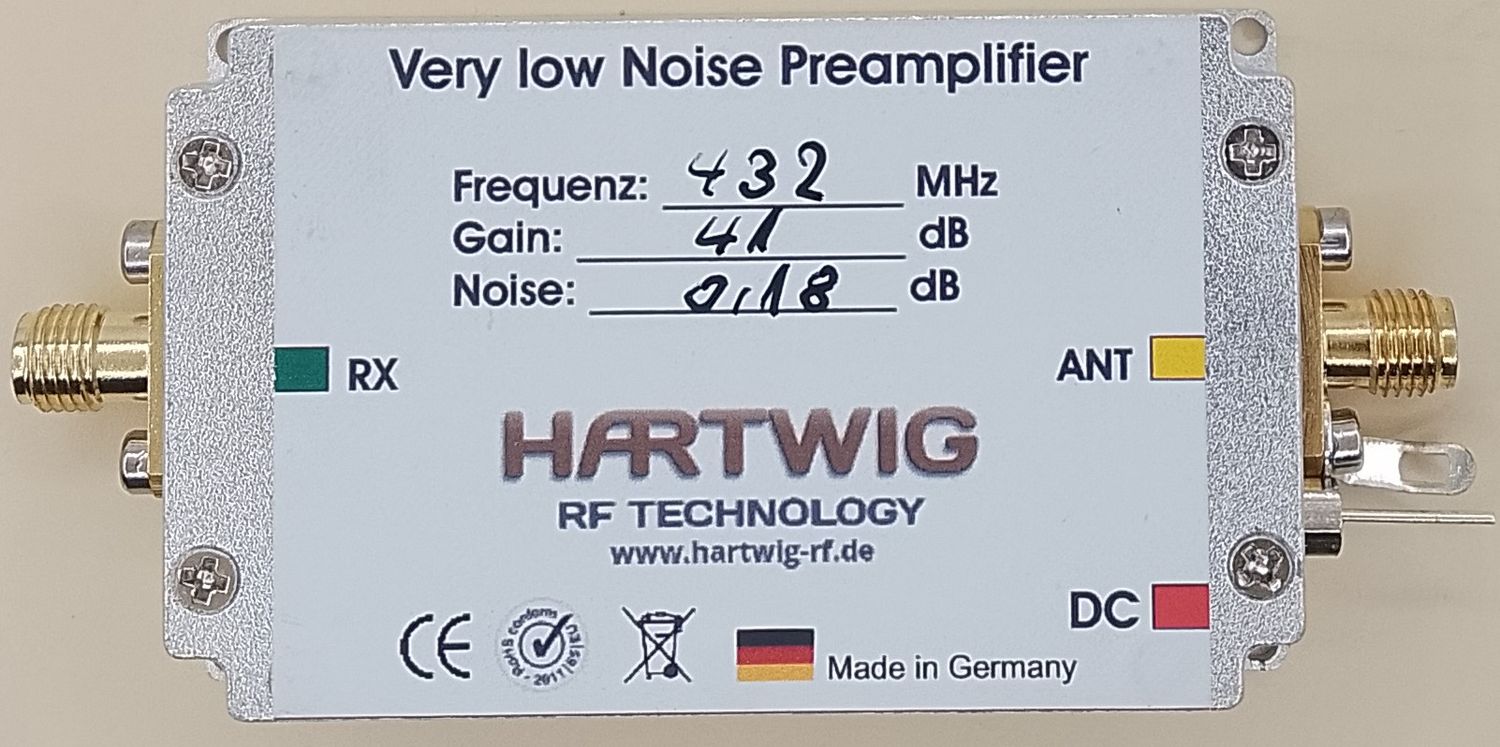Preamplifier 432 MHz, LNA, 2-stufig, EME, Tropo - DXing