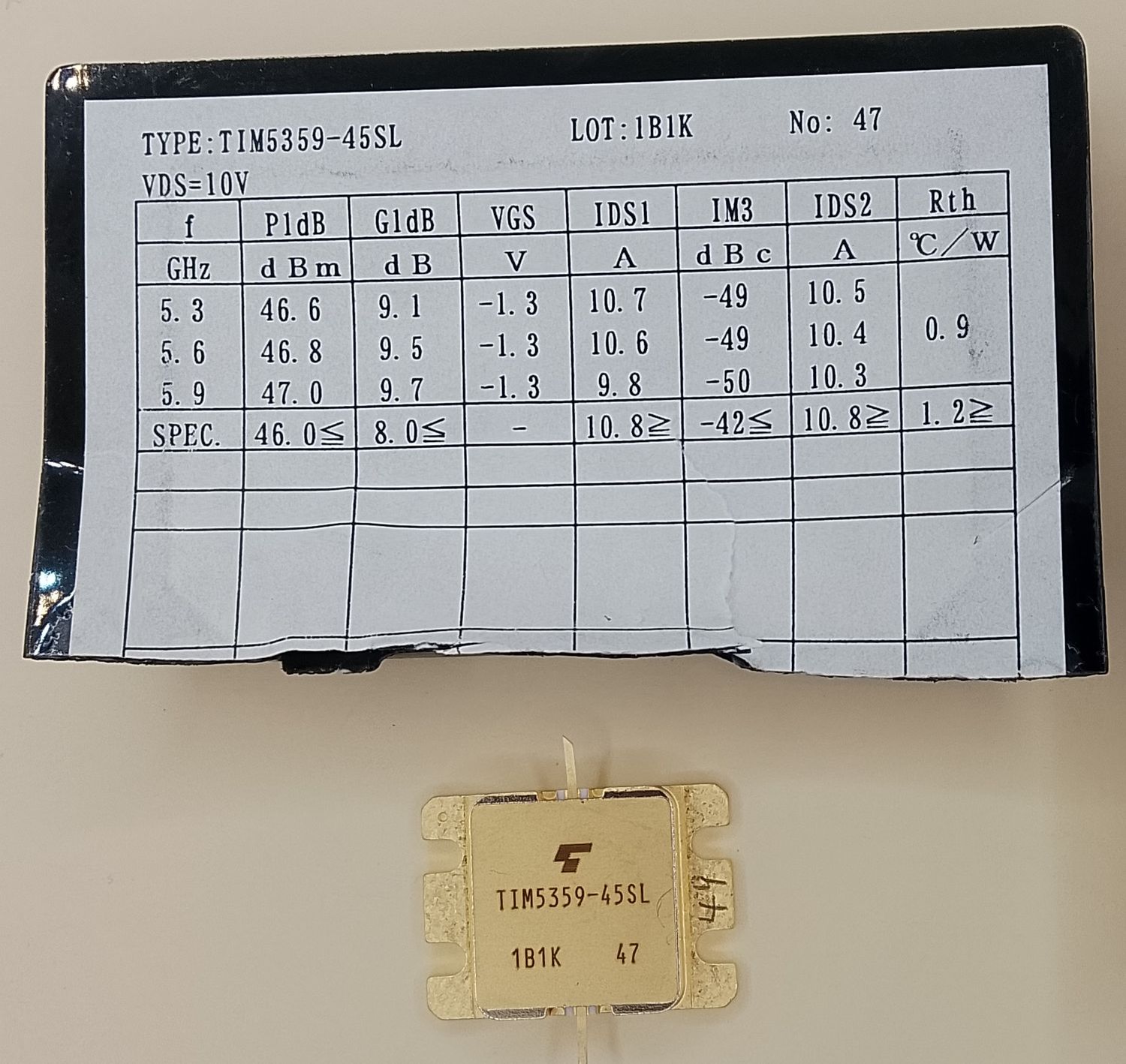 Toshiba GaAs FET TIM5359-45SL