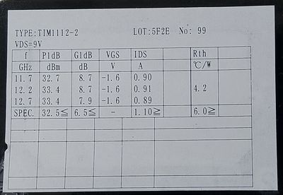 Toshiba GaAs FET TIM1112-2