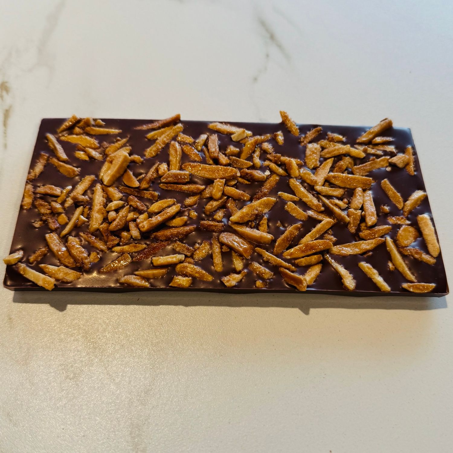 Chocolate bar with almonds