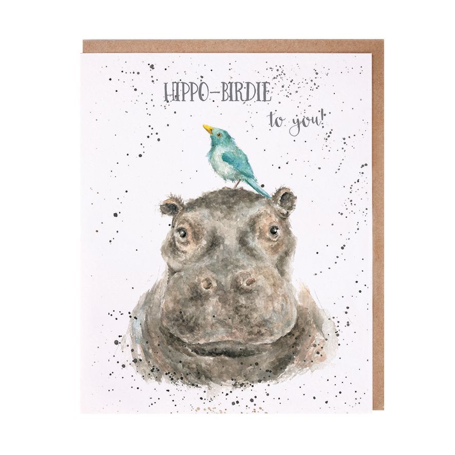 'Hippo Birdy' Birthday Card