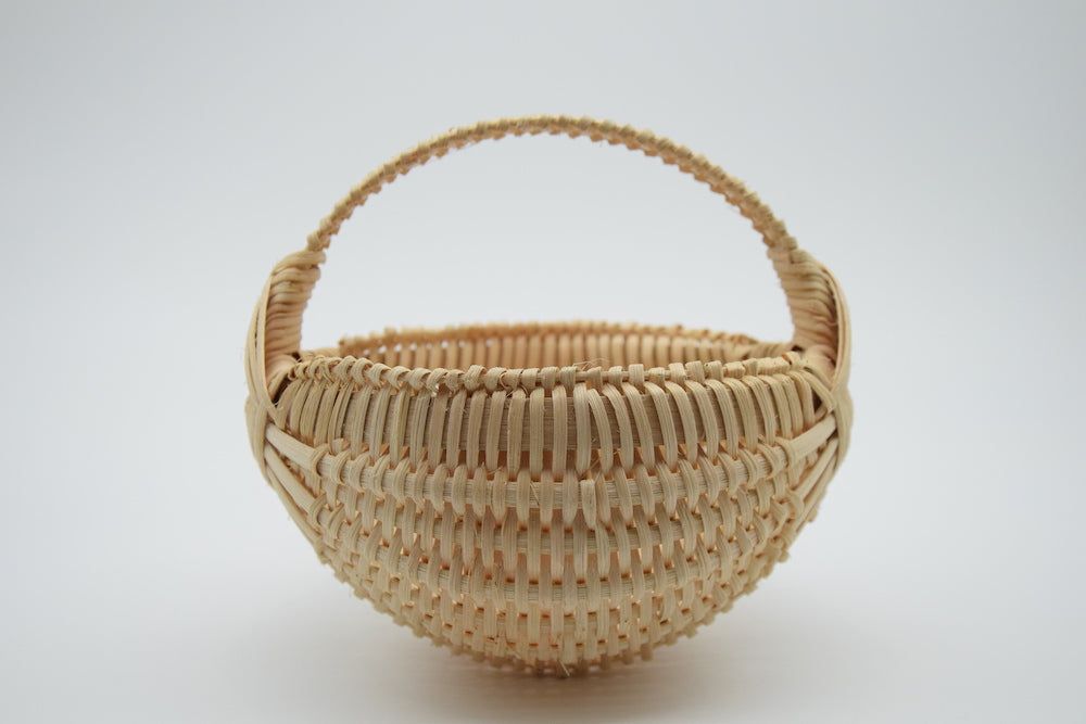 6" Rib Basket with Burgundy accented Handle