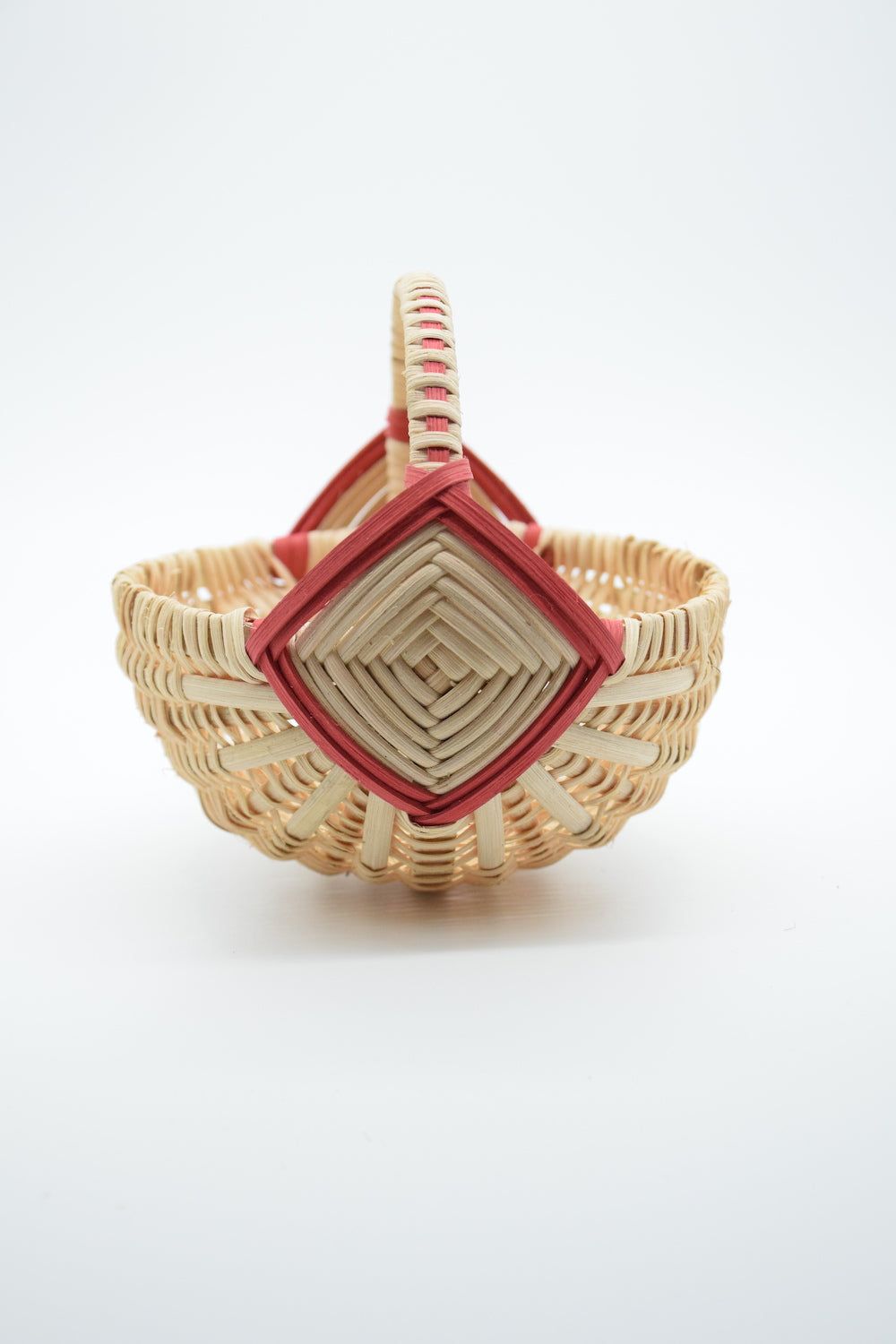 6" Rib Basket with Rusty Red Accent
