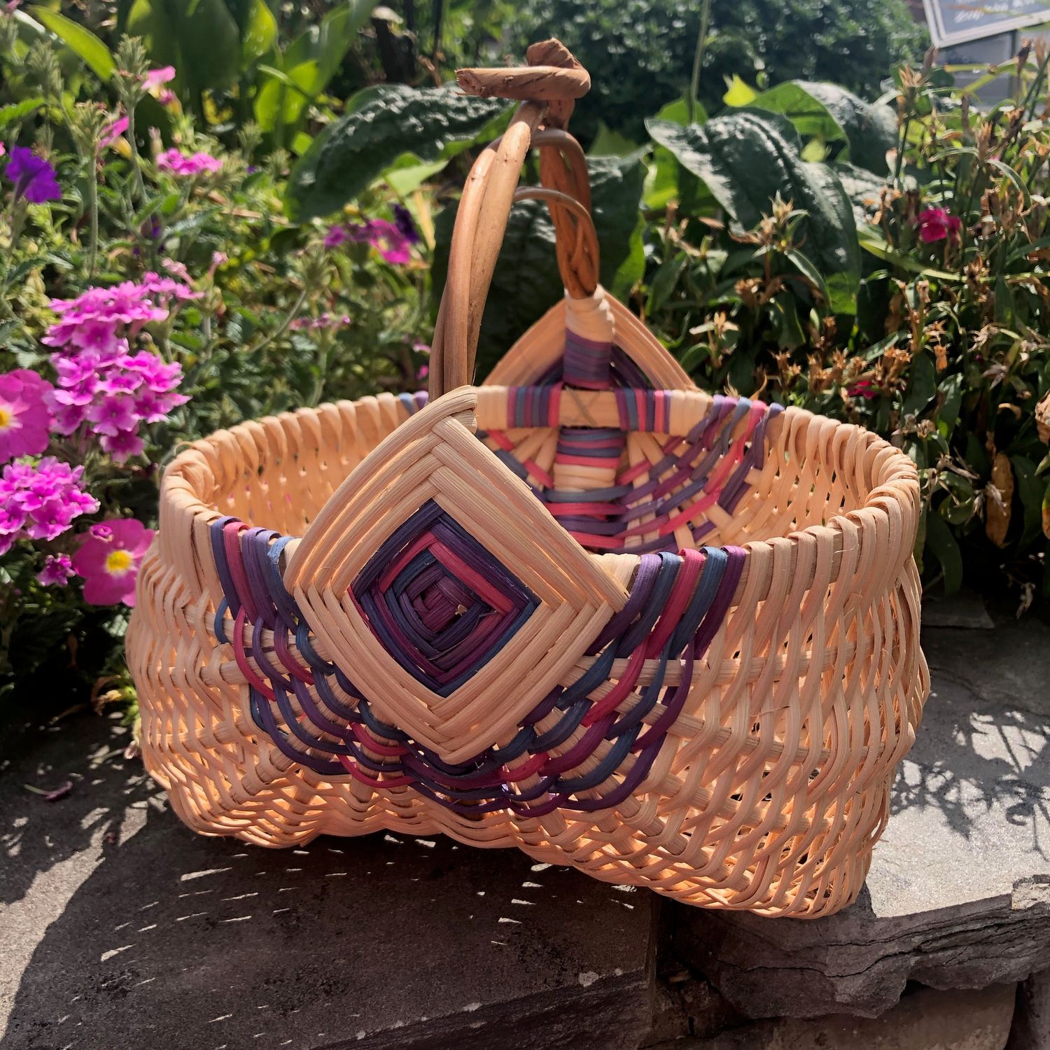 8" Rib Basket with Purple, Blue, and Pink accents