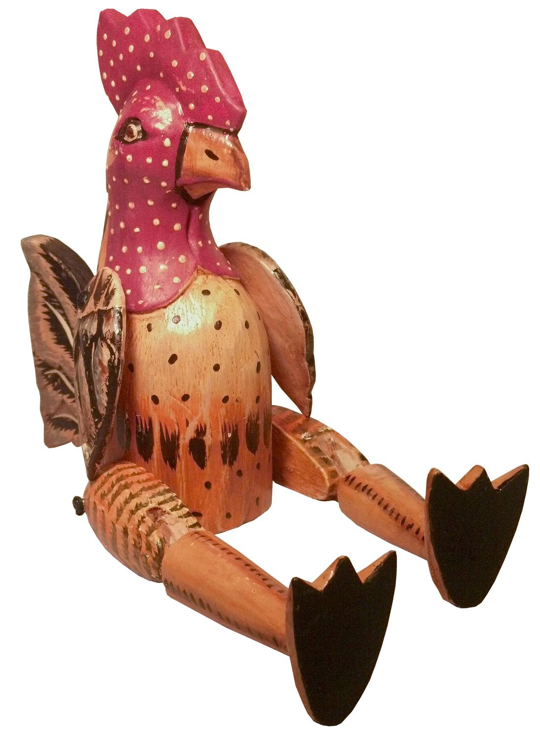 9" Wood Bingo Mini Rooster Puppet