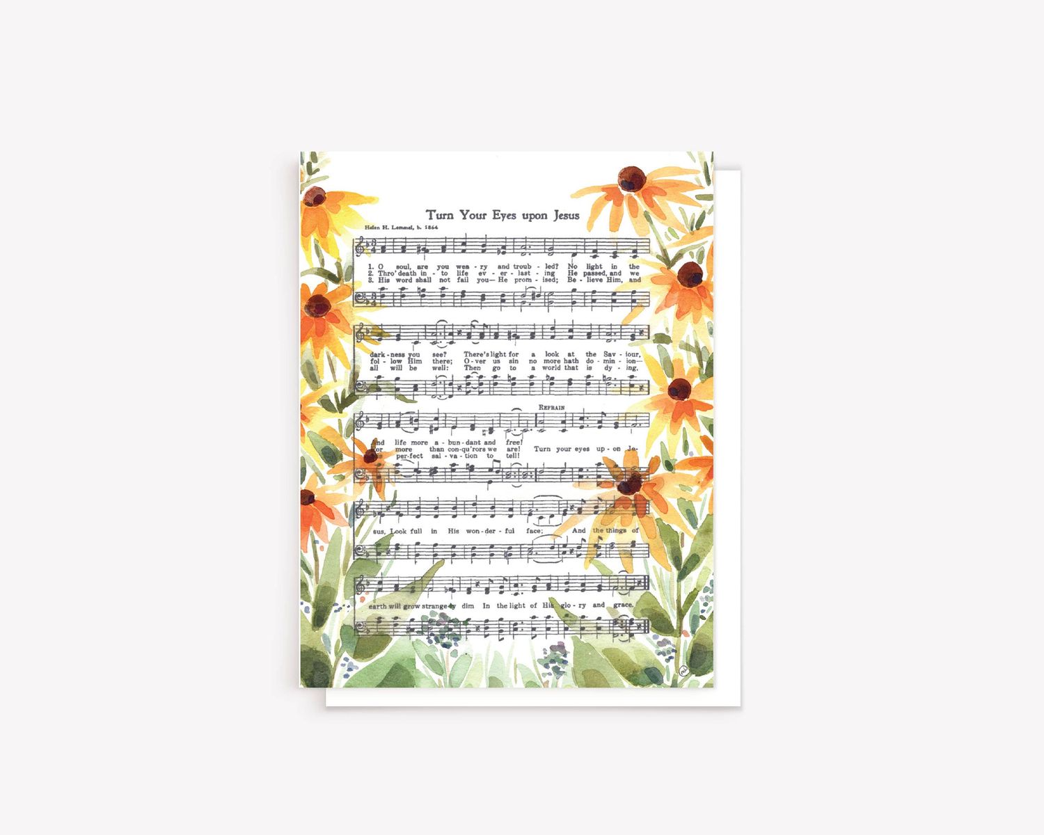 "Turn Your Eyes Upon Jesus" Inspirational Hymn Greeting Card