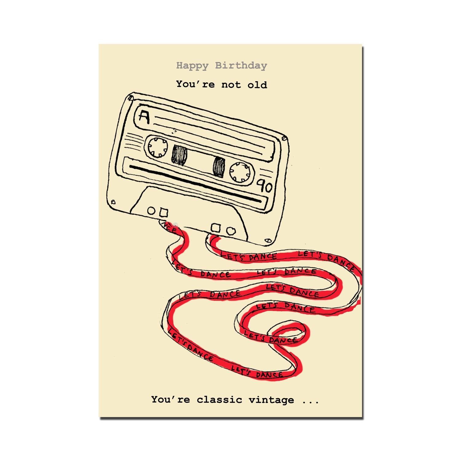 "Vintage Cassette" Birthday Card