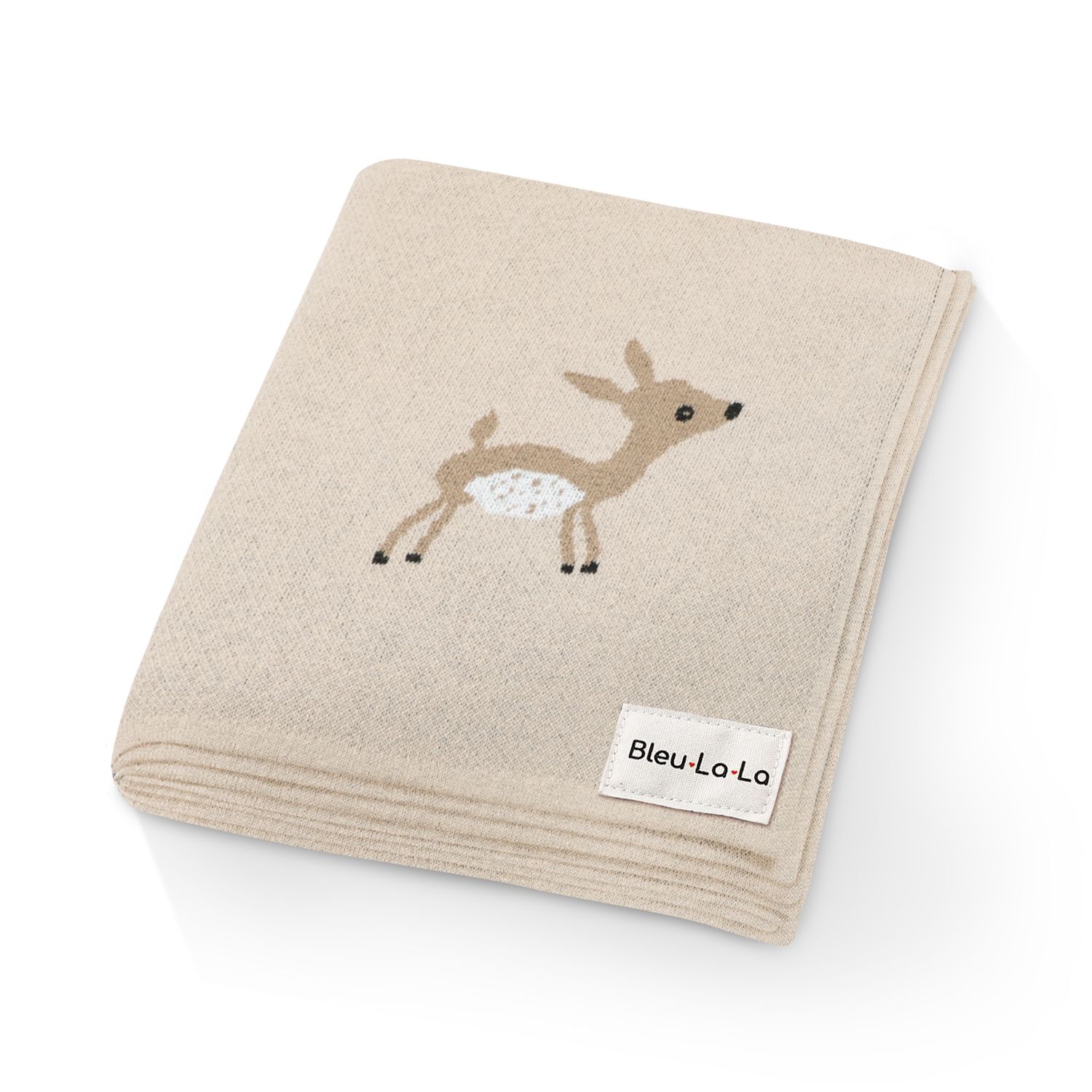 100% Luxury Cotton Swaddle Receiving Baby Blanket - Deer: Taupe