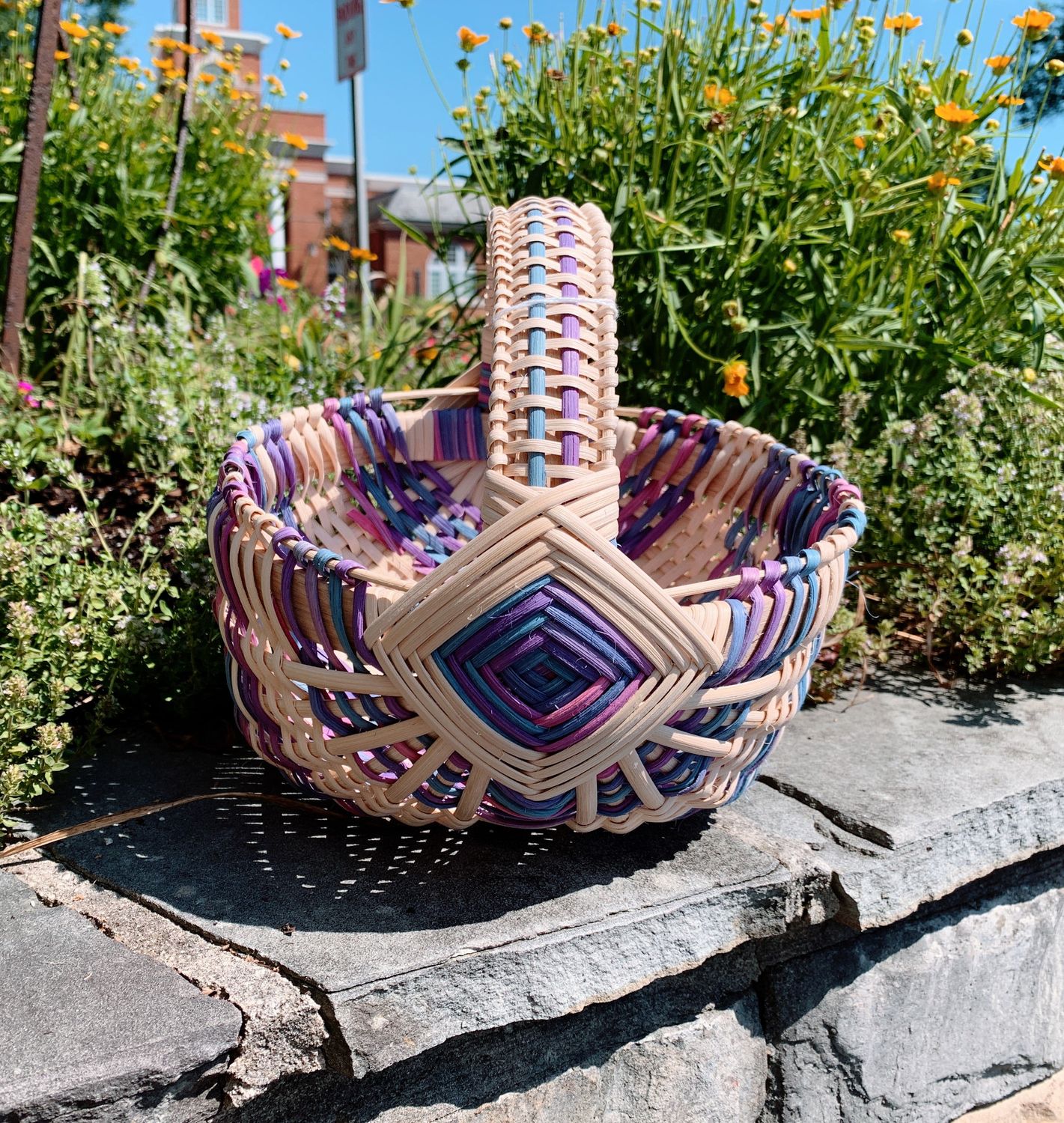 8" Rib Basket with Blue &amp; Purple Accents