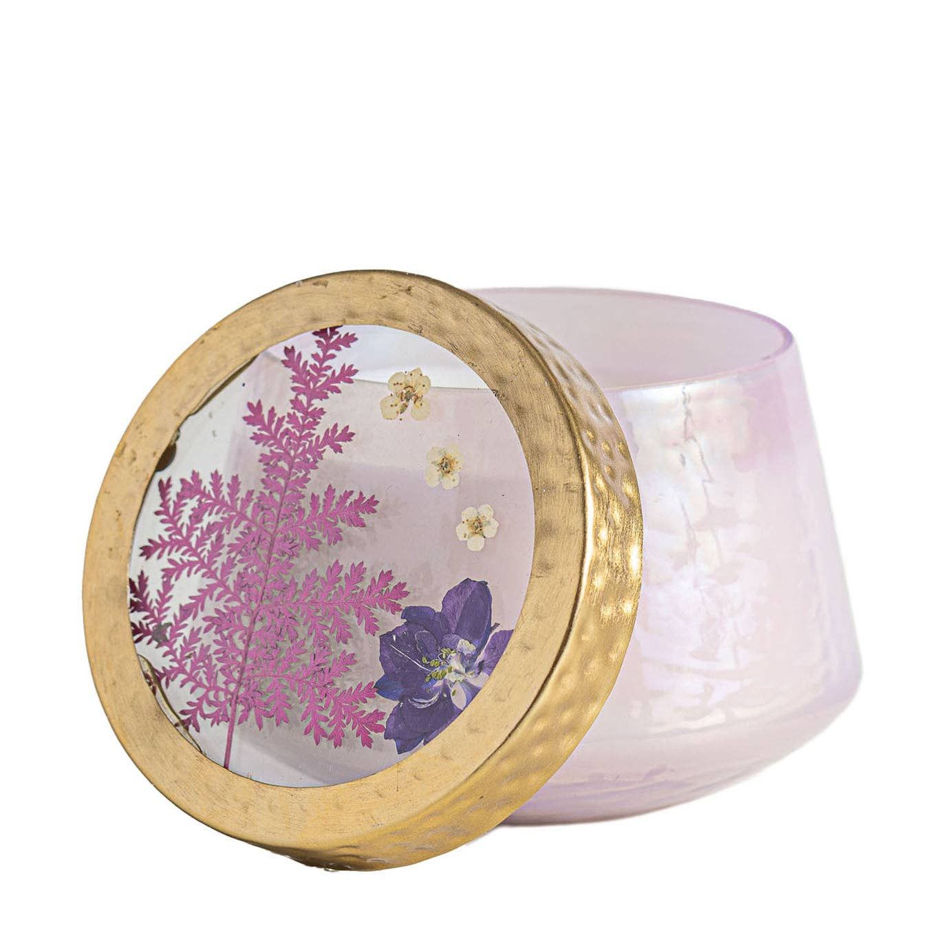Accent Watercolor Pressed Floral Candle - Blackberry Coconut
