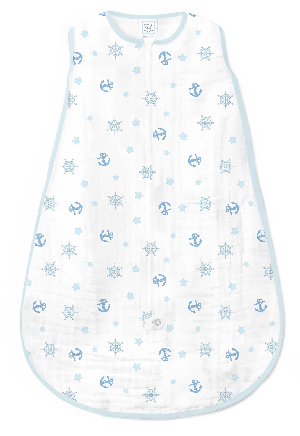 Ahoy! Pastel Blue, Muslin zzZipMe Sack, 2-Way Zip