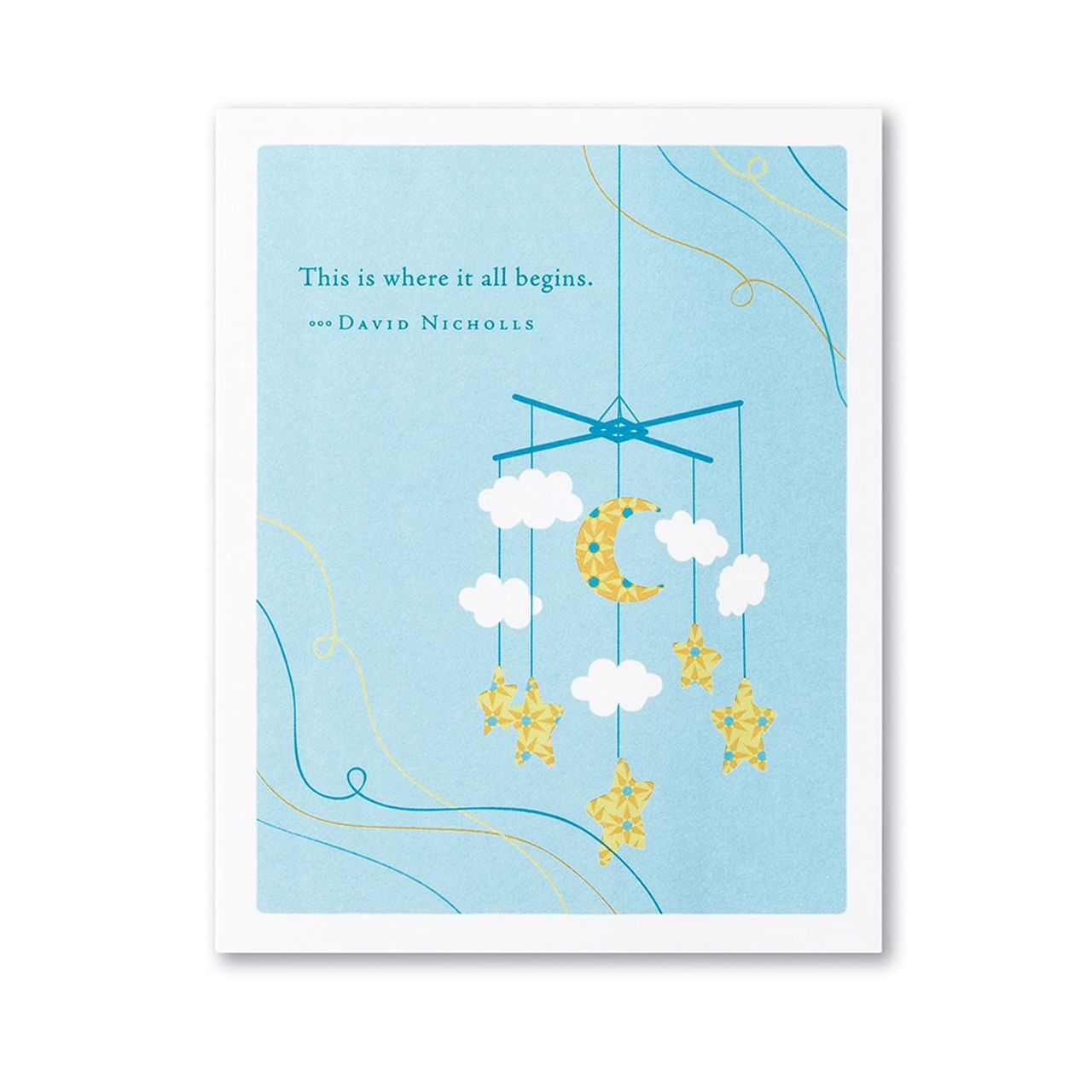 "This is where it all begins."- David Nicholls Baby Card