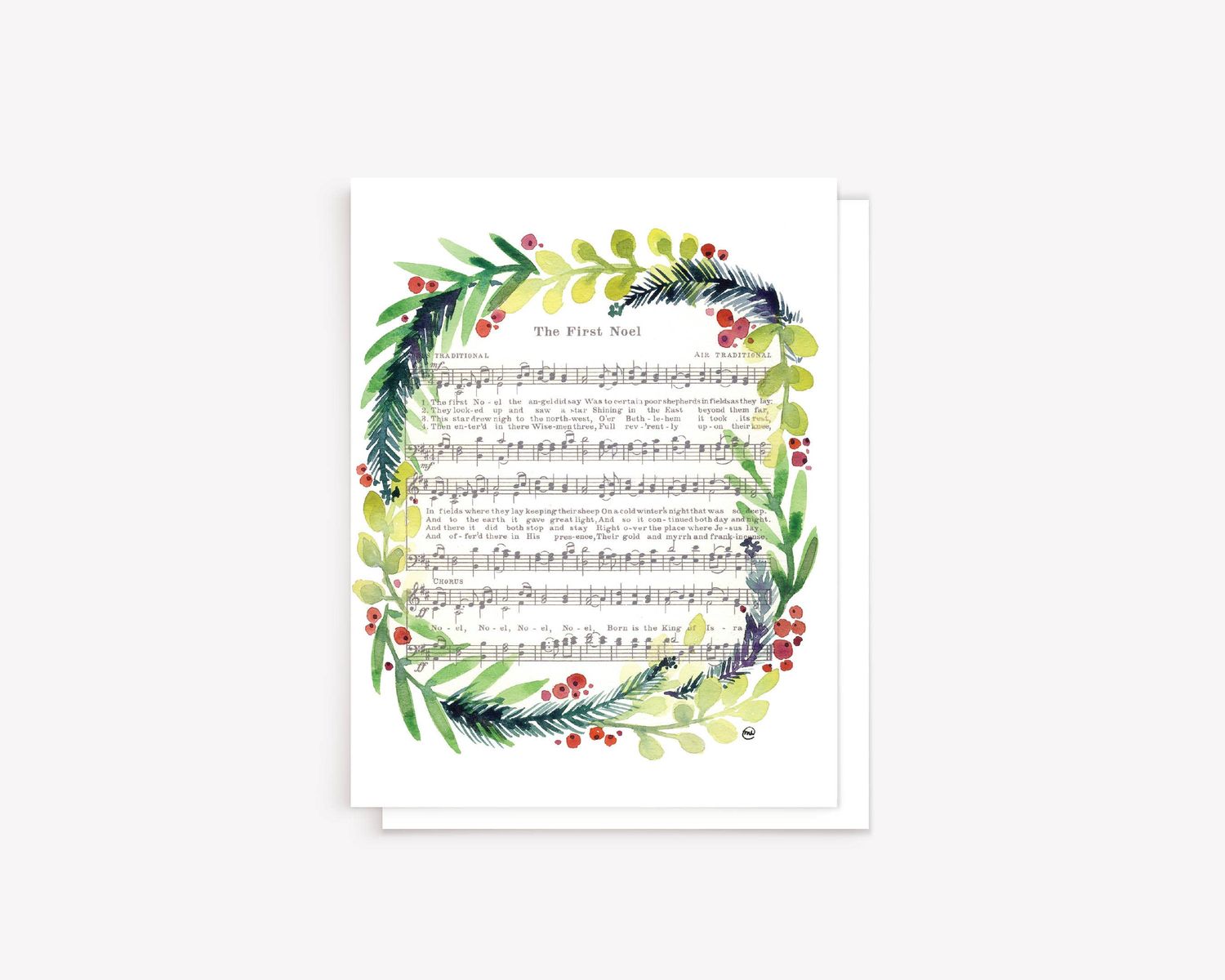 "The First Noel" Christmas Carol Hymn Greeting Card