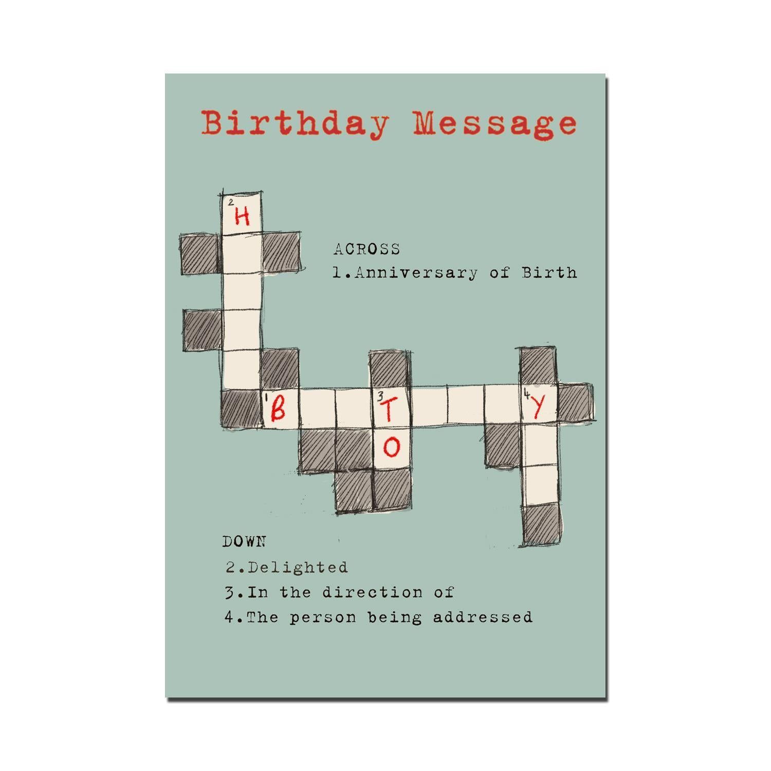 "Birthday Crossword" Birthday Card