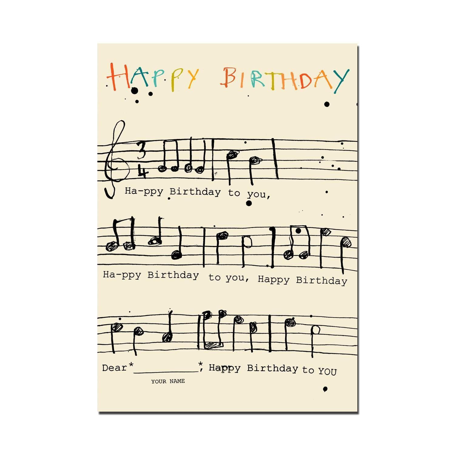 "Happy Birthday Score" Birthday Card
