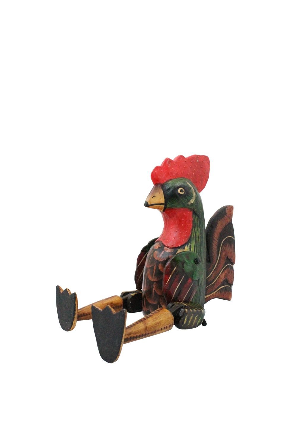 9" Wood Lucky Mini Rooster Puppet