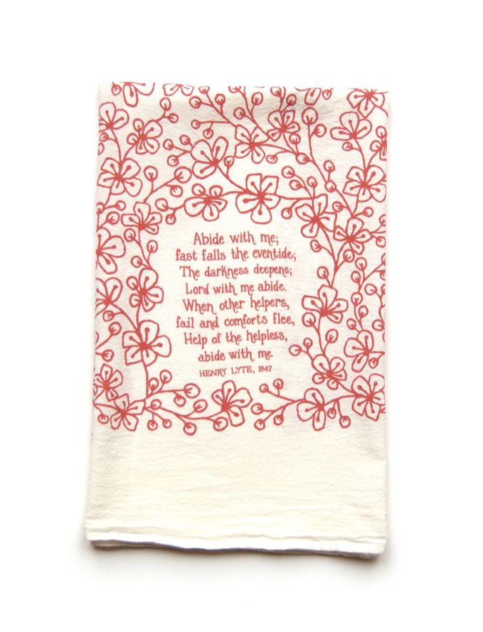 Abide with Me- hymn tea towel