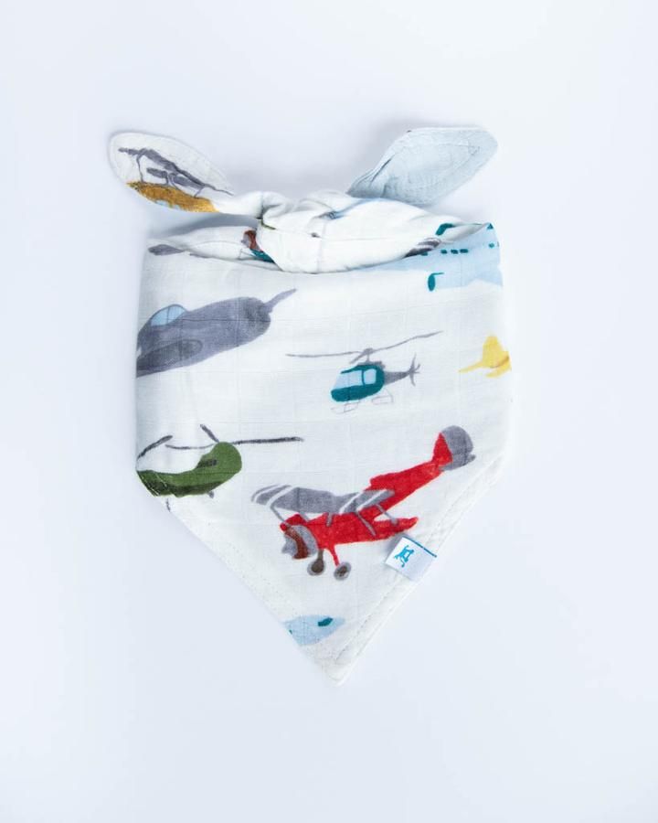 Air Show Cotton Muslin Reversible Bandana Bib