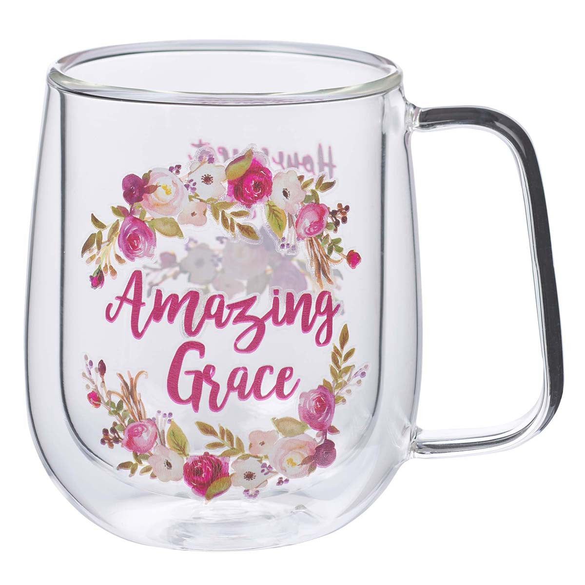 Amazing Grace Double Walled Glass Coffee Mug