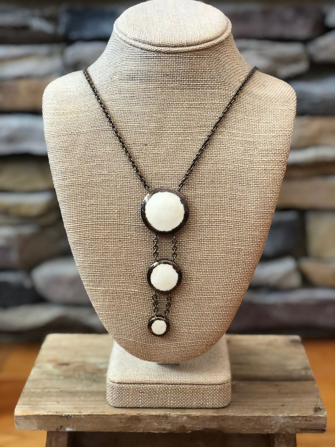 Amy Bone Long Pendant Drop Necklace