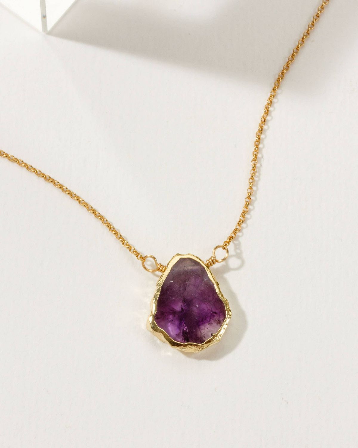 Amethyst Earth, Wind and Fire Necklace in Gold