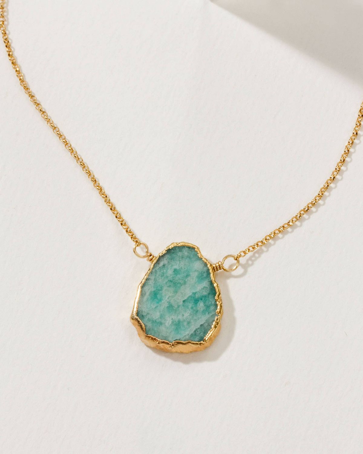 Amazonite Earth, Wind and Fire Necklace in Gold