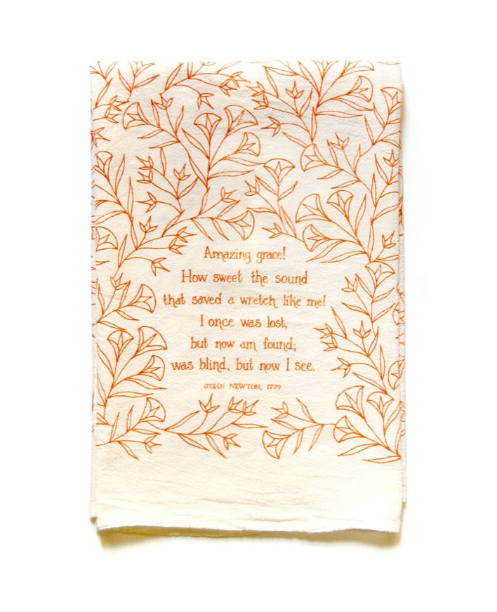Amazing grace!- hymn tea towel