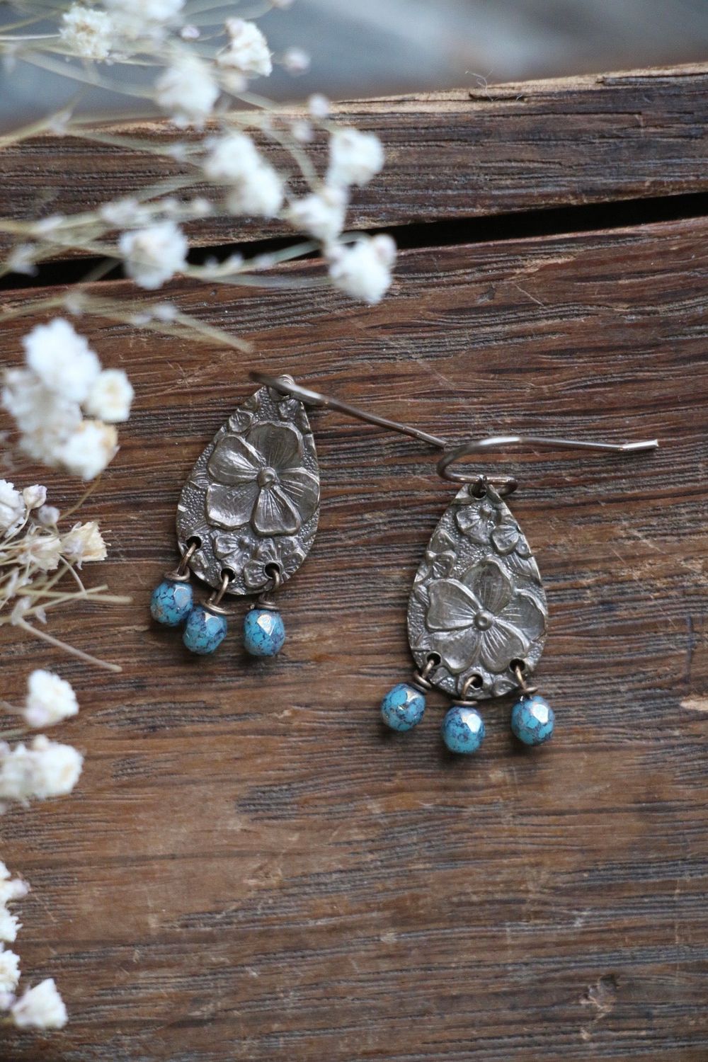 Annalise Earrings in Natural Brass